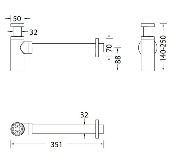 Σιφόνι νιπτήρος Eurorama R0262-100